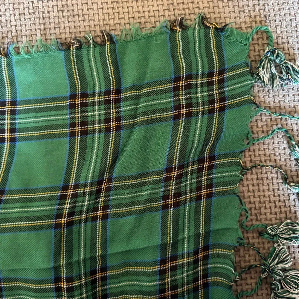 Tartan Plaid Scarf Green Black Holiday Wrap Whimsygoth Charming Charlie Shawl